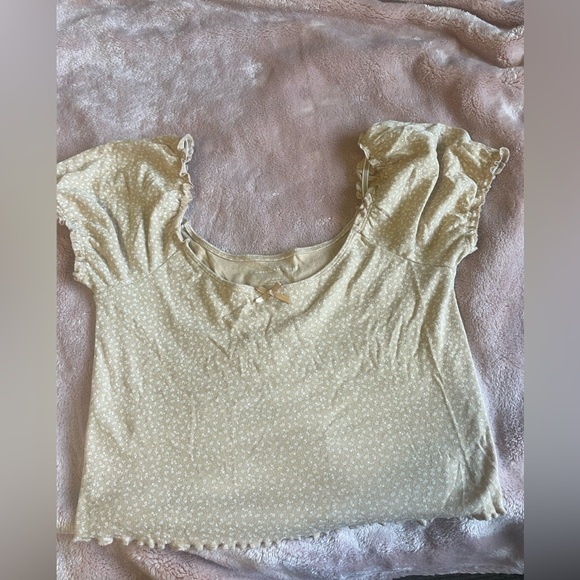 American eagle yellow floral crop top - Picture 1 of 2